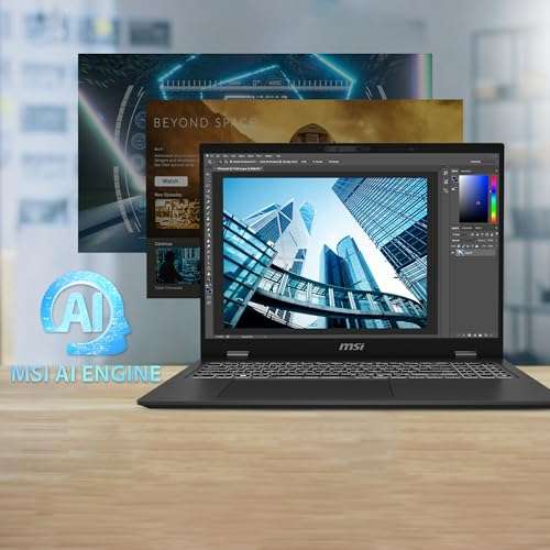 MSI Prestige 16 AI Studio, Intel Core Ultra 7 155H,Build-in AI, 40CM QHD+ Thin and Light Laptop(32GB/1TB NVMe SSD/Windows 11 Home/NVIDIA GeForce RTX 4050, GDDR6 6GB/Stellar Grey/1.9Kg), B1VEG-071IN 6