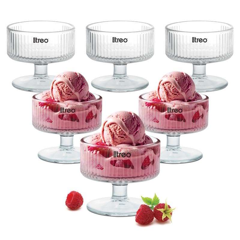 Treo by Milton Elix Dessert Bowls | Wide Mouth for Easy Serving | Perfect for Sundaes, Ice Cream & Layered Desserts | Ideal for Cafes, Parties & Home | Set of 6, 180 ml Each 1