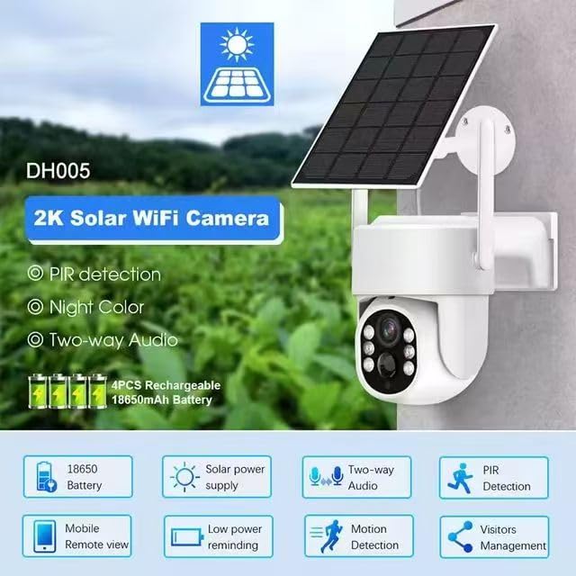 CASACOP 4G LTE Cellular Solar Security Camera, No WiFi Needed Wireless Outdoor Camera, Includes Memory Card & SIM Card Solar Powered 4K Camera, PIR Motion Sensor, Color Night Vision, 360° Live View 3