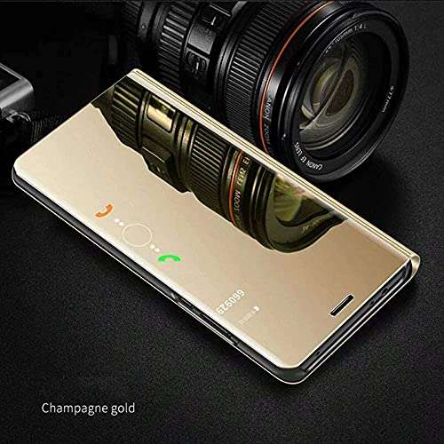 ConnectPoint Samsung Galaxy M22, Flip Cover, Ultra Slim Clear View Cover Flip Case for Samsung Galaxy M22 4G - Gold 5