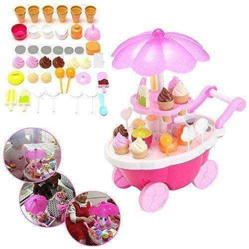 E-ROYAL SHOP Ice Cream Kitchen Play Cart Kitchen Set Toy With Lights And Music 3
