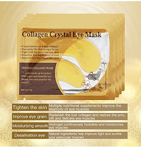 SHOPECOM 4 Pairs Collagen Crystal Eye Mask, Under Eye Gel Pads, Hyaluronic Acid Under Eye Mask Patches for Puffy Eye, Reducing Dark Circles, Eye Bags, Wrinkle and Refresh Your Eyes. 6