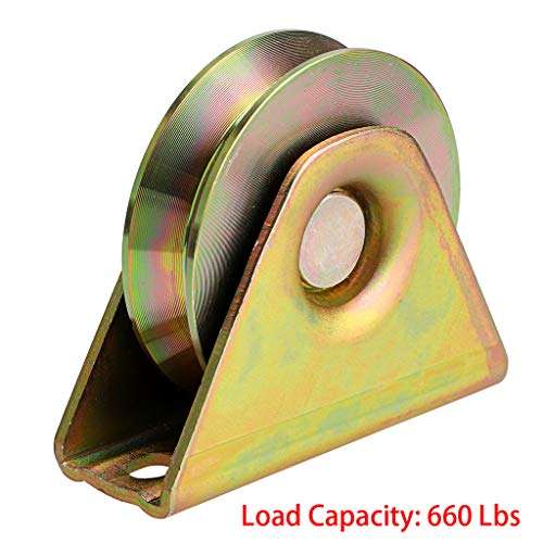 Skelang 3" Sliding Gate Wheels, V Groove Caster, Heavy Duty Rigid Caster with Bracket for 92° V Track Rail, Rolling Driveway Gate, Industrial Machine, Each Loading Capacity 650 Lbs, Pack of 8 4