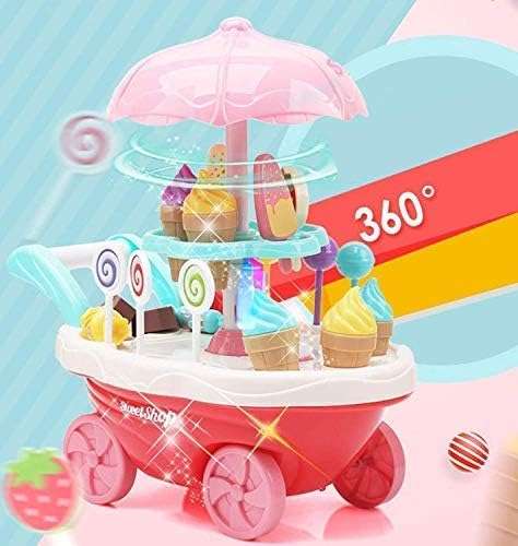 E-ROYAL SHOP Ice Cream Kitchen Play Cart Kitchen Set Toy With Lights And Music 2