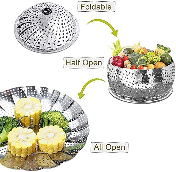 FASTYLE Stainless Steel Steamer Basket for Stainless Steel Hot Bowl/Pot Holder 5
