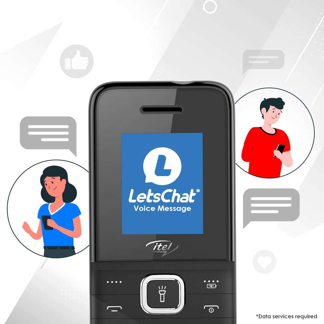 Itel Power110N comes with big battery of 2500 mAh with 12 Days Battery Backup, LetsChat, Big LED Torch, Vibration mode, 09 Input Language support_ Black (Pack of 2) 6