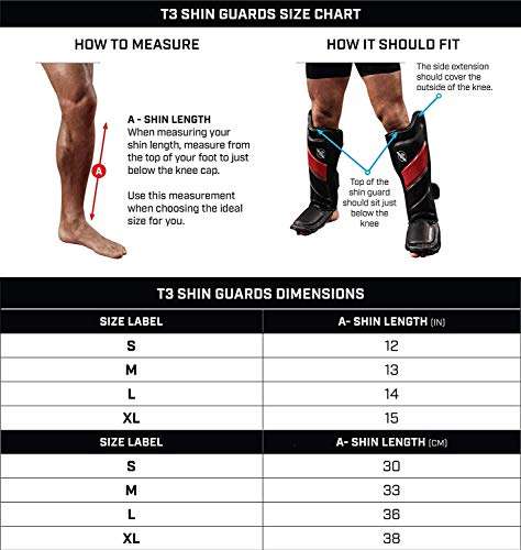 Hayabusa T3 Striking Shinguards - White/Black, Large 6