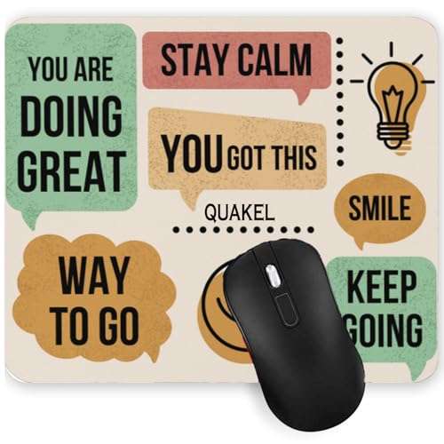 QUAKEL Printed Anti-Slip Rubber Base Mouse Control Pad Motivational Quote Printed Mouse Pad for PC, Laptop - You are Doin Great (Pack-1) for Laptop, MacBook Pro, Gaming (9 inch x 7 inch) 1
