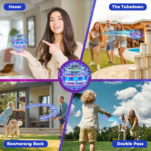 Tikduck Flying Orb Ball 2025 Toys Soaring Hover Boomerang Spinner Hand Controlled Mini Drone Cosmic Globe Spinning Kids Adults Outdoor Birthday Gift Cool Stuff for Boys Girls 6 7 8 9 10+ Year Old 2