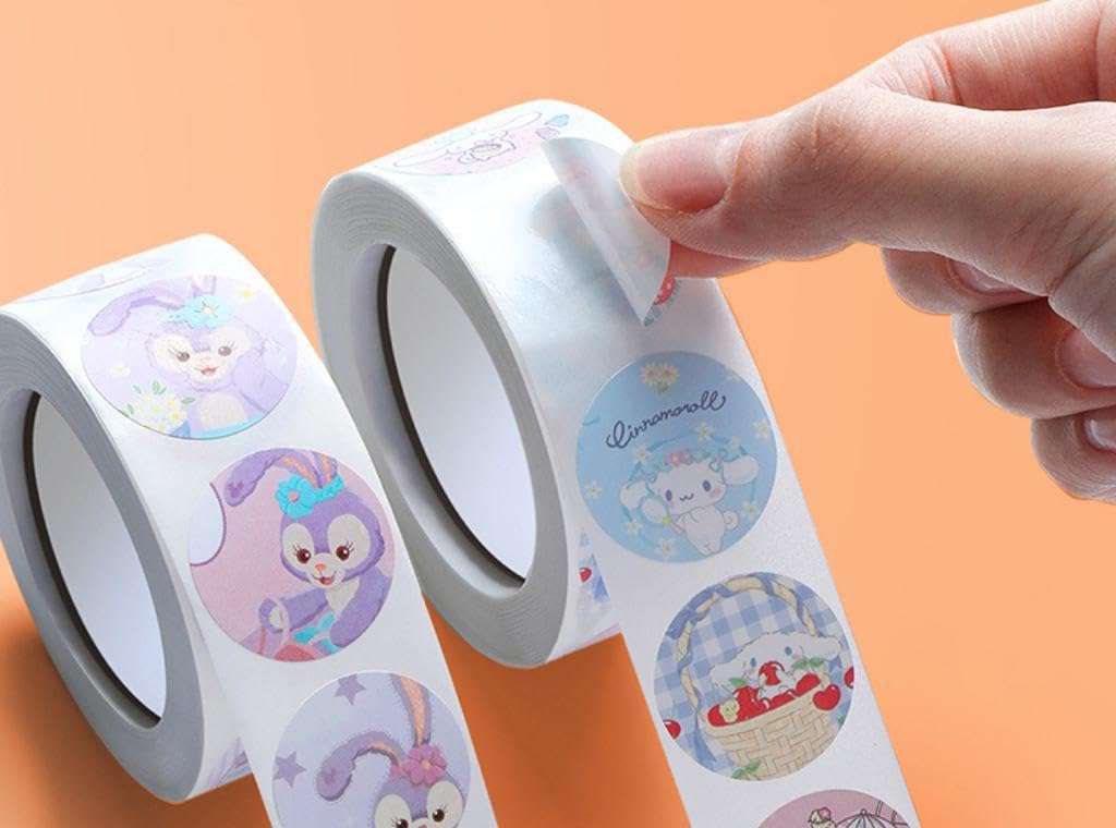 DCELLA Cute Space Rocket Theme Stickers Self Adhesive Sticker for Project 25 mm 500 Sheets Cute Washi Tape Stickers Roll (Pack of 1) 5