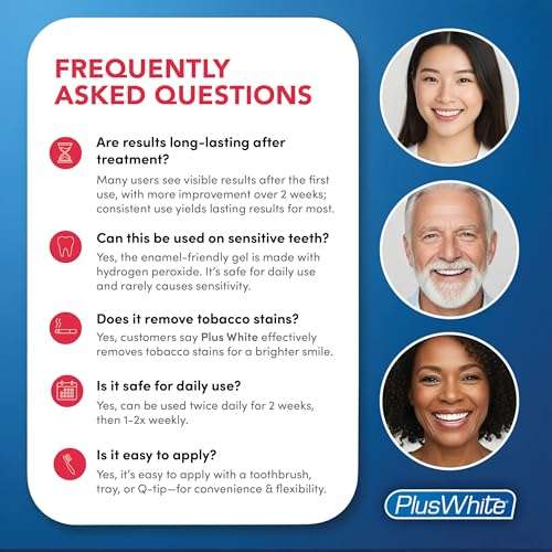 Plus White Premier Whitening System - 5 Minute Speed Whitening Gel, Comfort Fit Mouth Tray & StainGuard Post - Dentist Approved & Professional Grade (2 oz Tube, Mouth Tray and 4 oz Post Rinse) 6