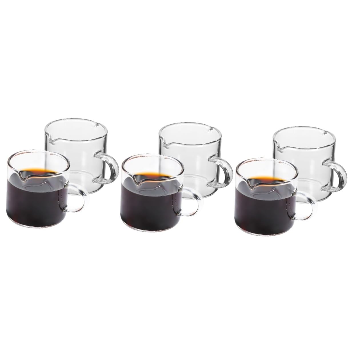 STOBAZA 3sets Coffee Cup Clear Espresso Cups Espresso Measuring Cup Cold Brew Syrup Dispenser Milk Tea Coffee Syrup Bottle Espresso Pour Cup Milk Frothing Pitcher Oil Dispenser Spout 2pcs*3 1