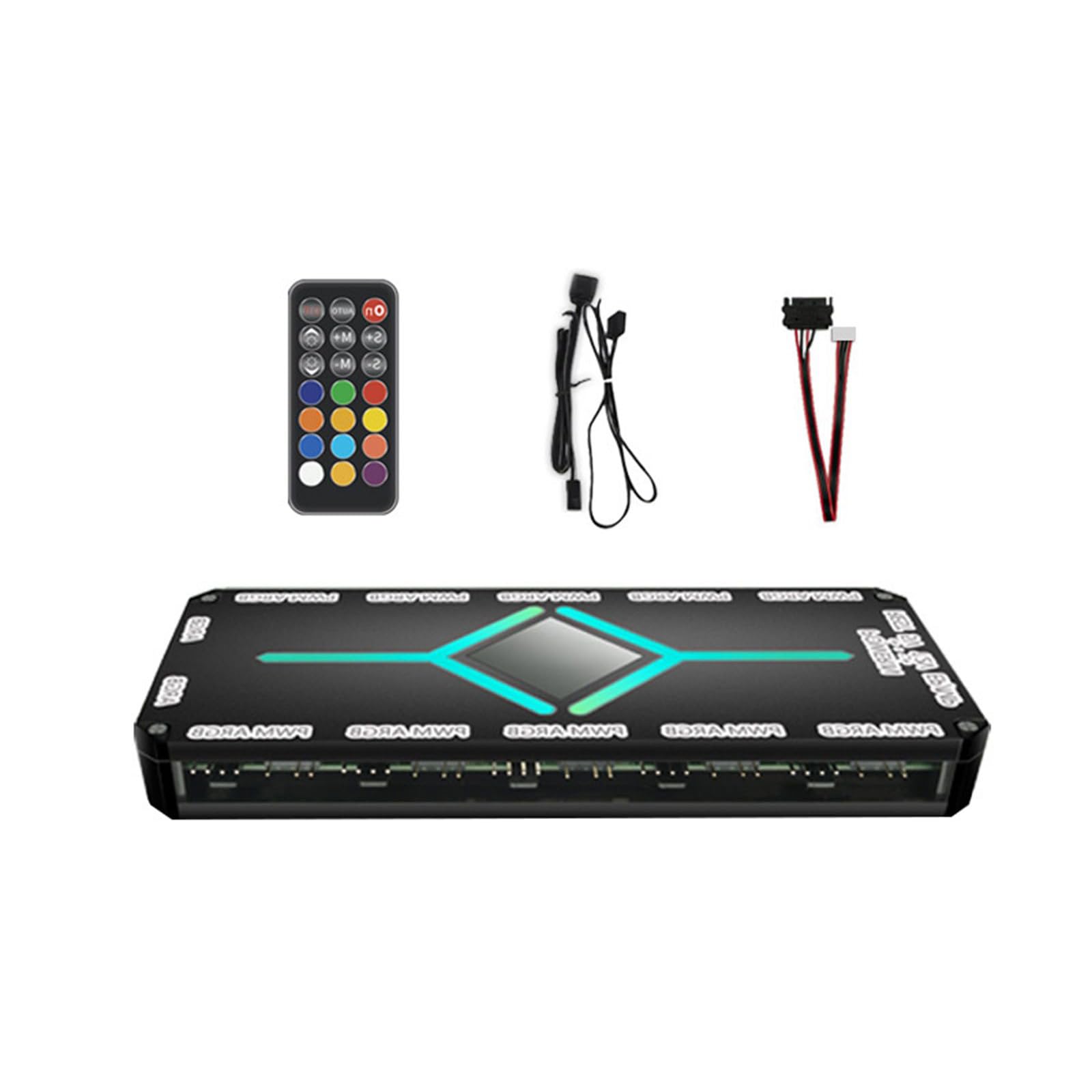 MOAIYU 12 Port ARGB and 10 Port Fan Hubs Controller with Remote Magnetic 5V 3Pin for Efficient PC Build 4