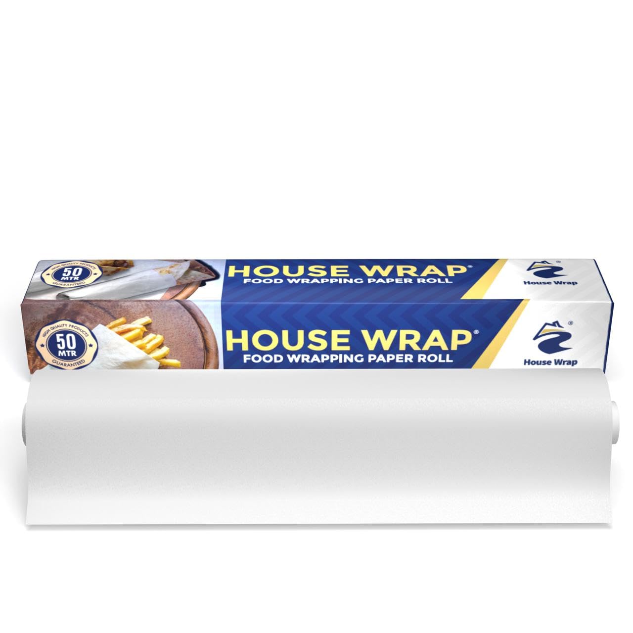 House Wrap 50 Meters Food Wrapping Paper - Premium Non-Stick Food Wrap | Chemical Free,Oil Proof, Non Stick Paper | BPA Free No Ink Paper.