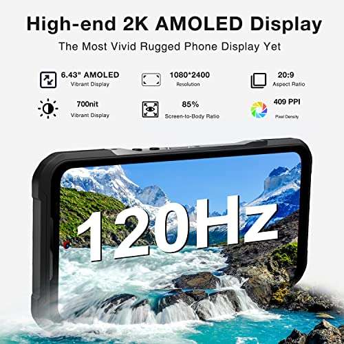 DOOGEE V20 PRO Rugged Smartphone 5G 2023, 1440 * 1080 Thermal Camera Unlocked Rugged Phone, 2K AMOLED Display Android Phone, 20GB+256GB Android 12 Cell Phone, 24MP Night Vision, NFC, OTG 5