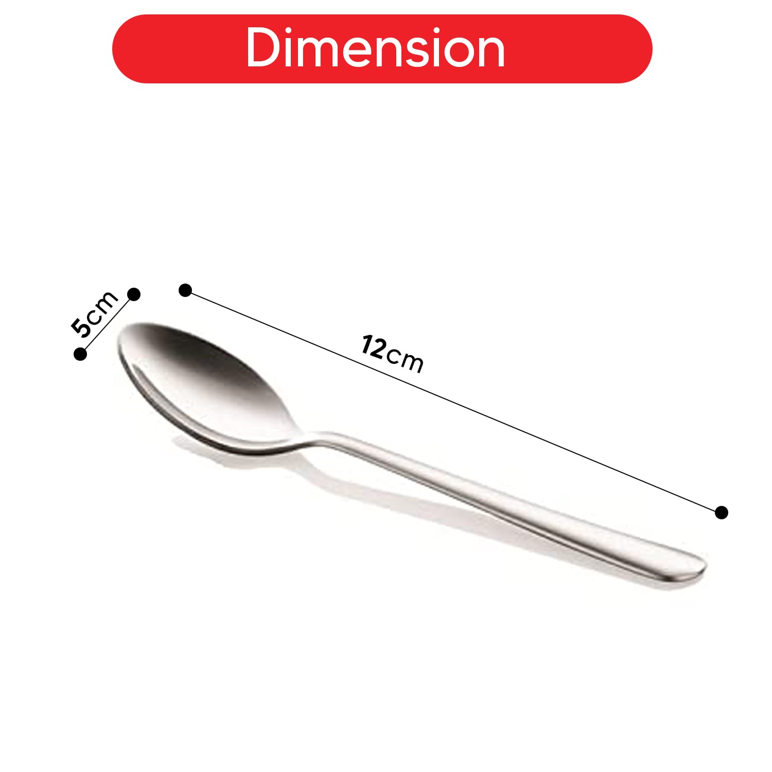Shapes Artic Stainless Steel Set of 6 Pcs Tea Spoons for Home and Kitchen, Silverware Tea Spoons, Rust Proof High Durable Stylish Dishwasher Safe, Size 12cm X 5cm 3