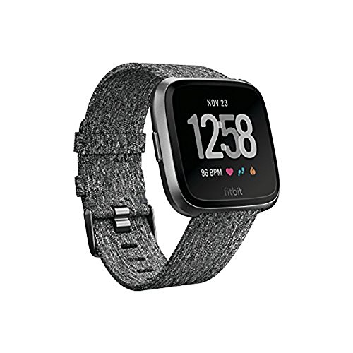 Fitbit Versa Special Edition Smart Watch, Charcoal Woven, One Size (S & L Bands Included) 1