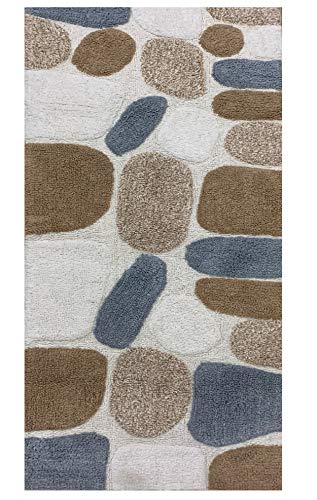 Ramanta Home 100% Cotton Pebble Stone Bath Runner - Grey Beige, Super Soft Anti Skid Absorbent Bath Rug Runner for Kitchen, Bathroom, Kids Room, Dressing Room, Machine Washable - 24x60 Inch 3