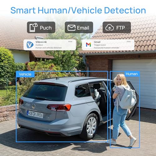 5MP PTZ Outdoor PoE IP Camera Speed Dome with Auto Tracking,Pan Tilt 18x Optical Zoom,AI Human/Vehicle Detection,165ft Night Vision,Two-Way Audio,H.265+,IP66,Compatible for Hikvision 5