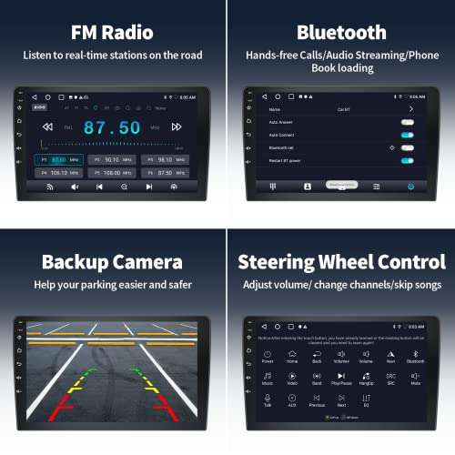 Car Radio for Honda CRV Radio 2002-2006 with Wireless CarPlay Android Auto, 9 Inch Android Car Stereo 2G+32G GPS Navigation WiFi Mirror Link Bluetooth AHD Backup Camera Mic 5