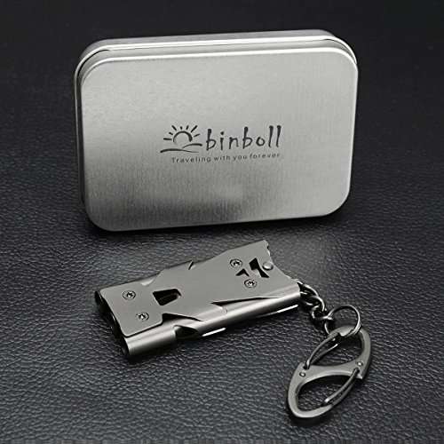 binboll Stainless Steel High Decibel Outdoor Life-Saving Emergency Whistle (Three Tubes Whistle~Gun) 5