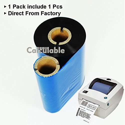 DEFMATE 4.33" x1476' (110mmx450m) Thermal Transfer Ribbon Ink Outside Wax Ribbons Resin Enhanced Wax for Zebra GK420D SM4 ZT410 GC420t GK420t GX420t GX430t Tec Datamax Intermec Citizen Printer 5