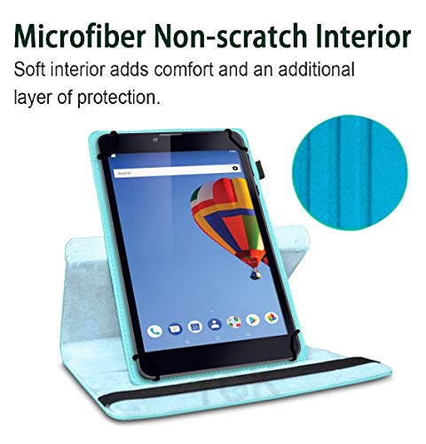 TGK Rotating Cover for iBall Slide Blaze V4 Tablet 7 inch (Sky Blue) 360 Degree Universal 3 Camera Hole Leather Stand Case 4