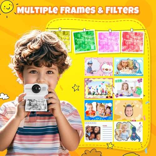 HiMont Kids Instant Print Camera, 1080P HD with 3 Rolls Print Paper & 32GB Card, Ideal Kids Toys Gifts for Boys & Girls Age 3-14 (Black) 5