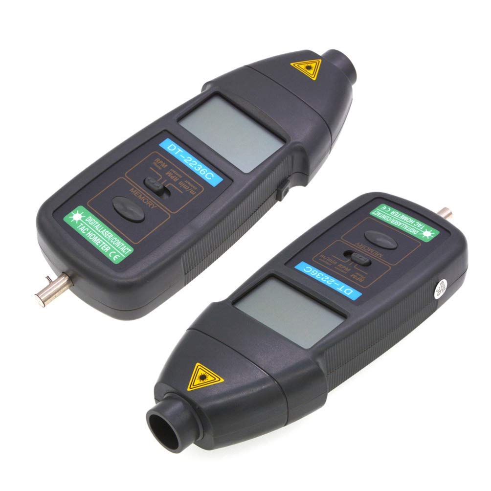 True Sense DT-2236C Contact and Non Contact 2 in 1 Digital Tachometer RPM Meter Rotation Speed Measurement RPM Measurer Non Magnetic 2.5~99999 Speed Meter Tester Photoelectric Speedometer 6