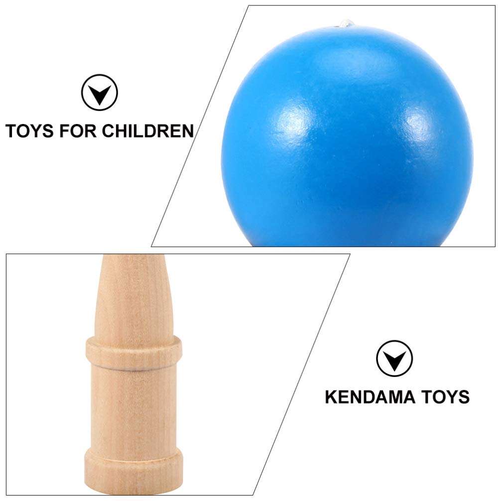 IMIKEYA 2pcs Wooden Kendama Toy with Ball Extra String Toss and Catch Ball Game Interative Toys for Parent and Child Indoor Toy 5