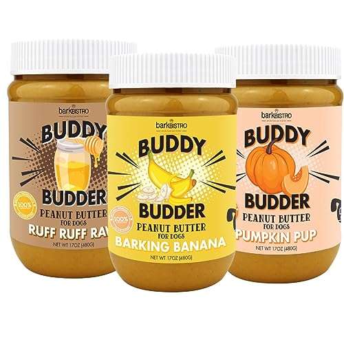 Pumpkin Pup + Ruff Ruff Raw + Barkin Banana Buddy BUDDER, 100% Natural Dog Peanut Butter, Healthy Dog Treats - Made in USA (Set of 3) 1