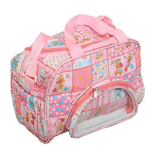 Kuber Industries Rexine 35 cms Pink Baby Bag (KUBBABY0472) 4