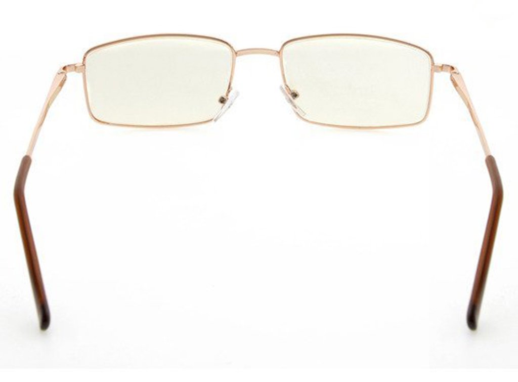UV Protection Anti Blue Rays Glasses Metal Frame Computer Reading Eyeglasses Men(Gold) +1.25 3