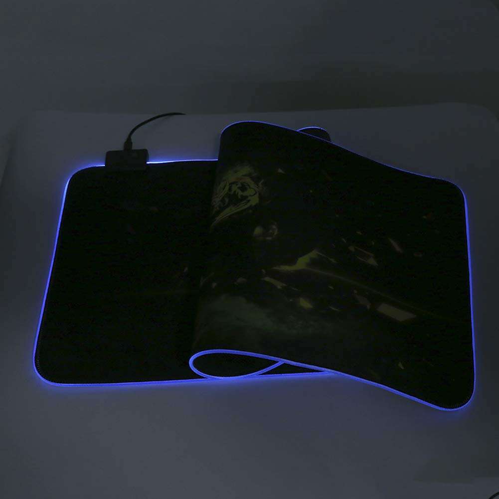 RGB Colorful LED Gaming Mousepad with USB Wired Keyboard Mat for PC Laptop, Luminous RGB Backlit Mousepad for Smooth Navigation 3