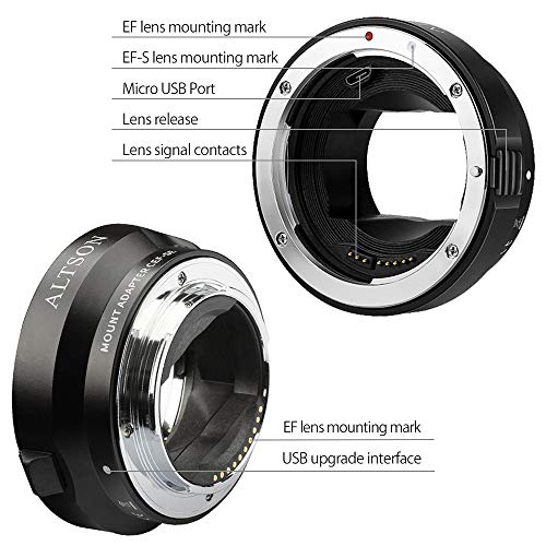 EF/EF-S Lens to Sony E Mount T Smart Adapter, Auto Focus Lens Adapter Ring for Canon EF/EF-S Lens to Sony E Mount Camera (CEF-SE) 2