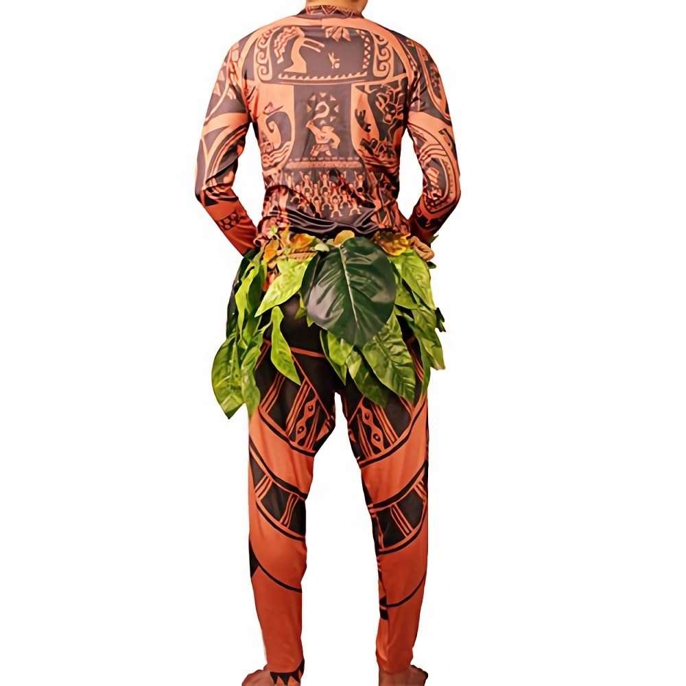 FEEAA Maui Tattoo T Shirt/Pants Halloween Adult Mens Women Cosplay Costume (M) 4