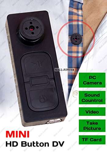 Spy Camera Mini Pocket Button Hidden Spy Video Camera with Motion Detection 1280x480p HD Recording (Black) (Gold) (Black) 3