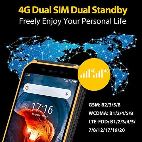 Ulefone Armor X7 PRO Android 10 Rugged Phones, 13MP+5MP Waterproof Cameras, IP68 Smartphone, NFC, OTG, 4G Dual Sim, 5.0 Inch Screen, 4G RAM 32GB ROM, 4000mAh Battery, GPS, Bluetooth, NFC, WiFi-Orange 6