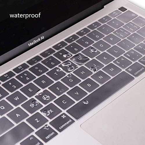 MXVOLT ultra thin keyboard cover protector soft TPU skin compatible for macbook air 13 inch (with retina display and touch ID,2018 newest release model A1932), clear 4