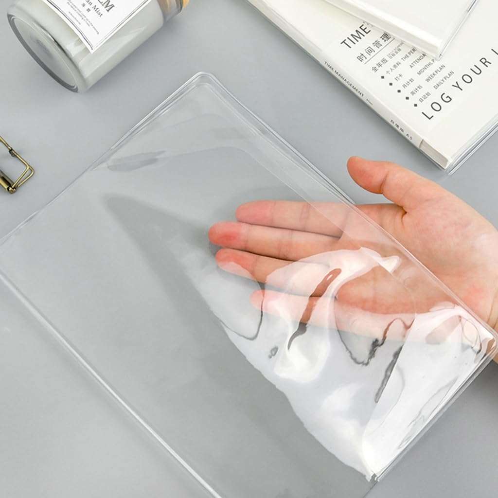 Psdndeww Transparent PVC Book Sleeve/BooK Binder Notebook Waterproof Fit for Most Planner Binder Scrapbook 5