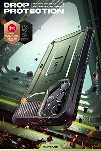 SUPCASE for Samsung Galaxy S23 Ultra Case with Stand, [Unicorn Beetle Pro] [2 Front Frames] [Built-in Screen Protector & Belt-Clip] Military-Grade Protection Phone Case for Galaxy S23 Ultra, Guldan 4