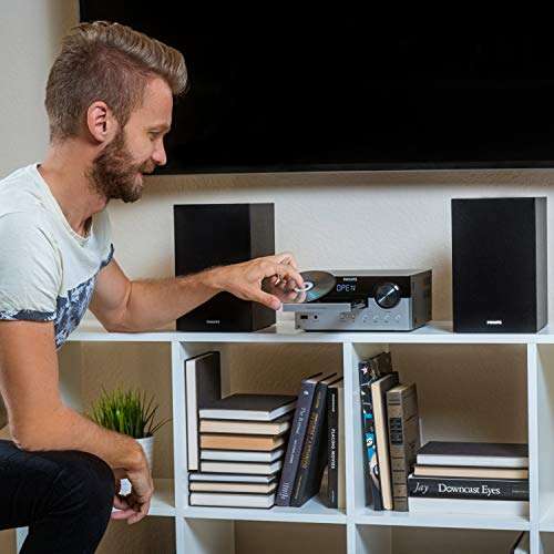 PHILIPS Bluetooth Stereo System for Home with CD Player, MP3, USB, Audio in, FM Radio, Bass Reflex Speaker, 60W, Remote Control Included 3