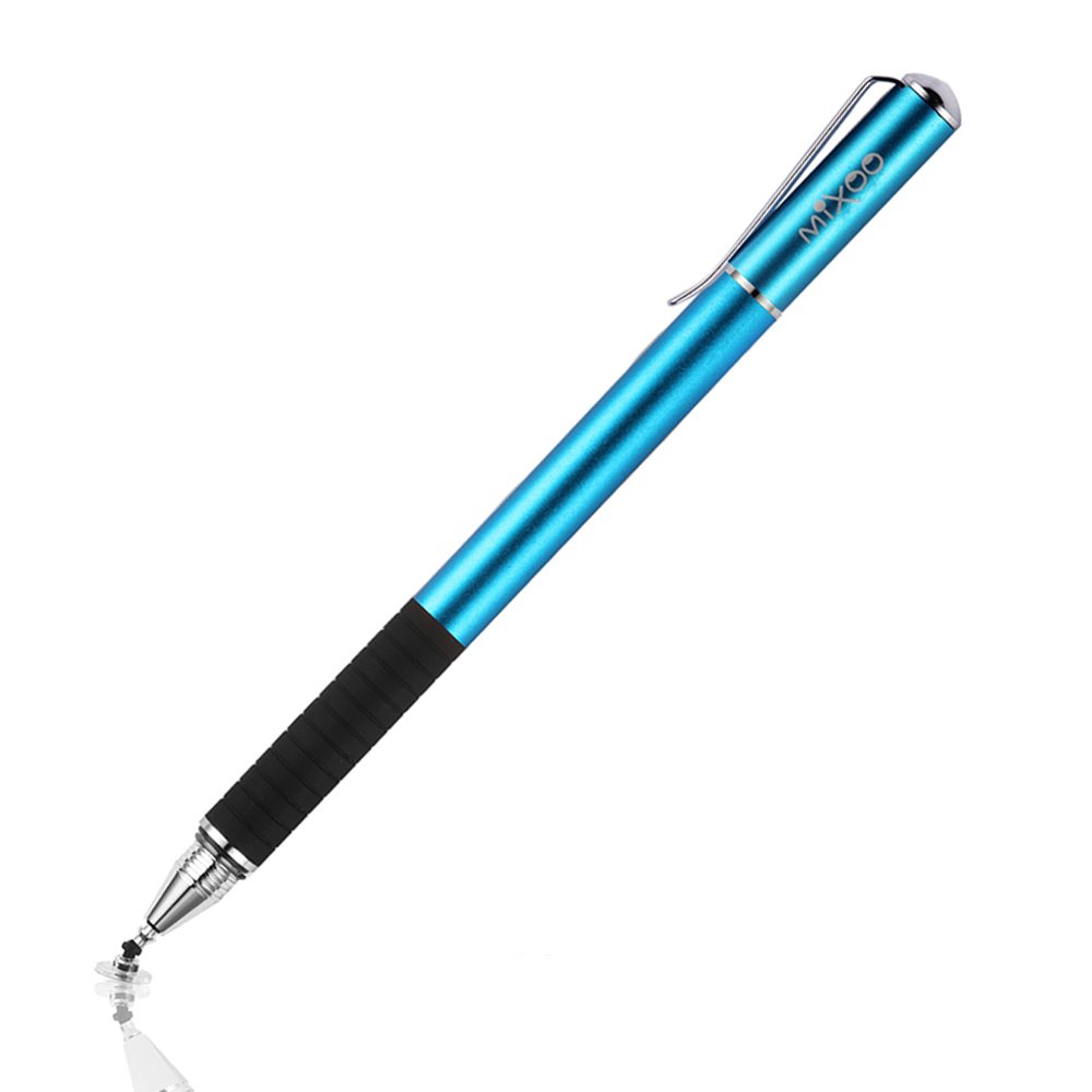 Mixoo 2-in-1 High Precision Stylus (Disc & Fiber Tips 2 in 1 Series), Extra with 3 Replaceable Tips, Compatible with Capacitive Touch Screen Devices (Blue) 1