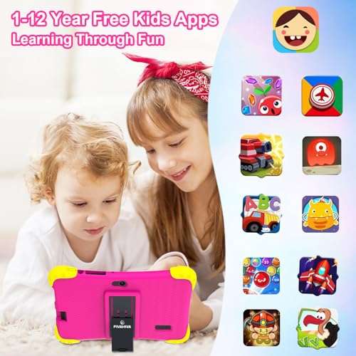 Fivahiva 7 inch Kids Tablet, Android 12 Go, 2GB+32GB (Expandable to 64GB), WiFi, Bluetooth, Parental Control, Google Play, YouTube, Netflix, iWawa, with Kid-Proof Case 2
