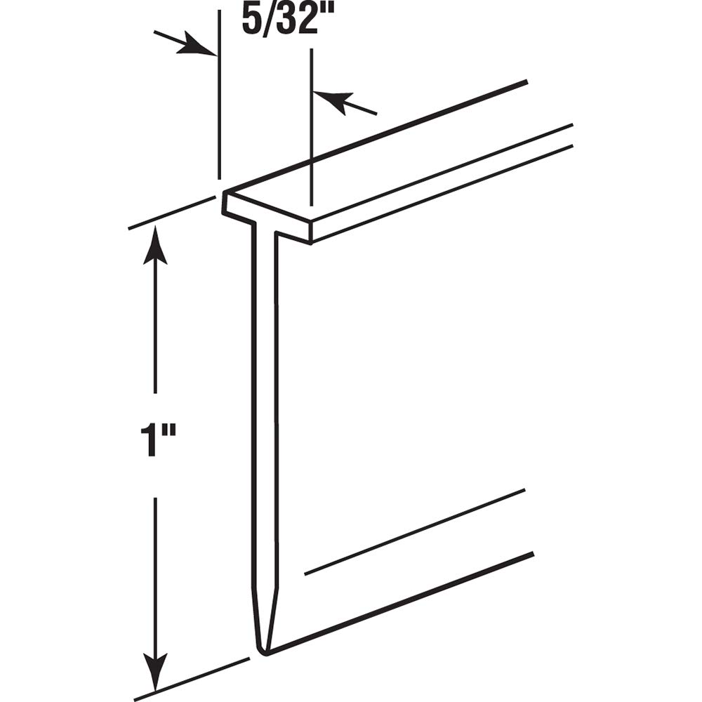 Prime-Line M 6211 Shower Door Bottom Sweep, 36 In. x 1 In. Strip, Vinyl Construction, Clear, 5/32 In. Tee Insert Shape (Single Pack) 3