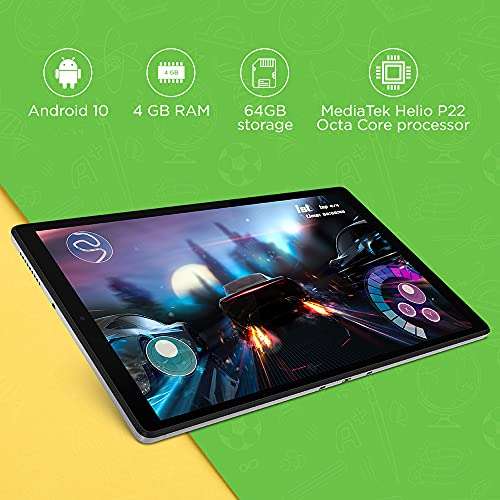 Lenovo Tab M10 HD 2nd Gen (10.1 inches/25.6 cm, 4 GB, 64 GB, Wi-Fi Only), Platinum Grey with Metallic Body and Octa core Processor 4