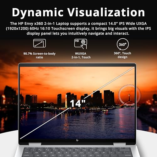 HP Envy x360 2-in-1 14" WUXGA Touchscreen Laptop, AMD Ryzen 5 8640HS, 16GB LPDDR5, 2.28TB Storage (2TB SSD+288GB Docking Station Set), Backlit Keyboard, Wi-Fi 6E, Win 11 Home, Silver 5