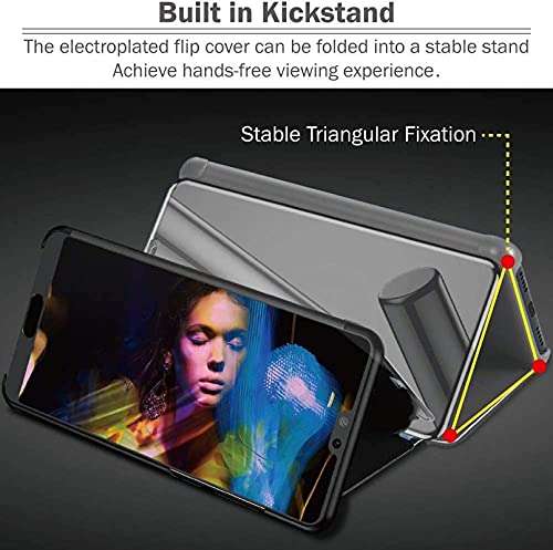 ConnectPoint Samsung Galaxy M22, Flip Cover, Ultra Slim Clear View Cover Flip Case for Samsung Galaxy M22 4G - Gold 6