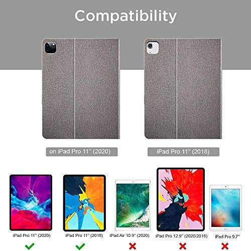 Xtore Atlas iPad Pro 11 inch 2020/2018 Folio Case | Auto Wake/Sleep | Laser Cut Slots (Charcoal Grey) 6