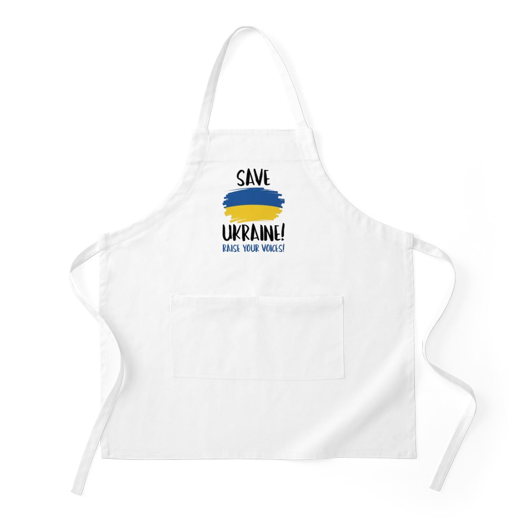 CafePress Save Ukraine Raise Your Voices Kitchen Apron with Pockets, Grilling Apron, Baking Apron